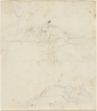 Sheet of Studies, by John Flaxman, graphite, 1790