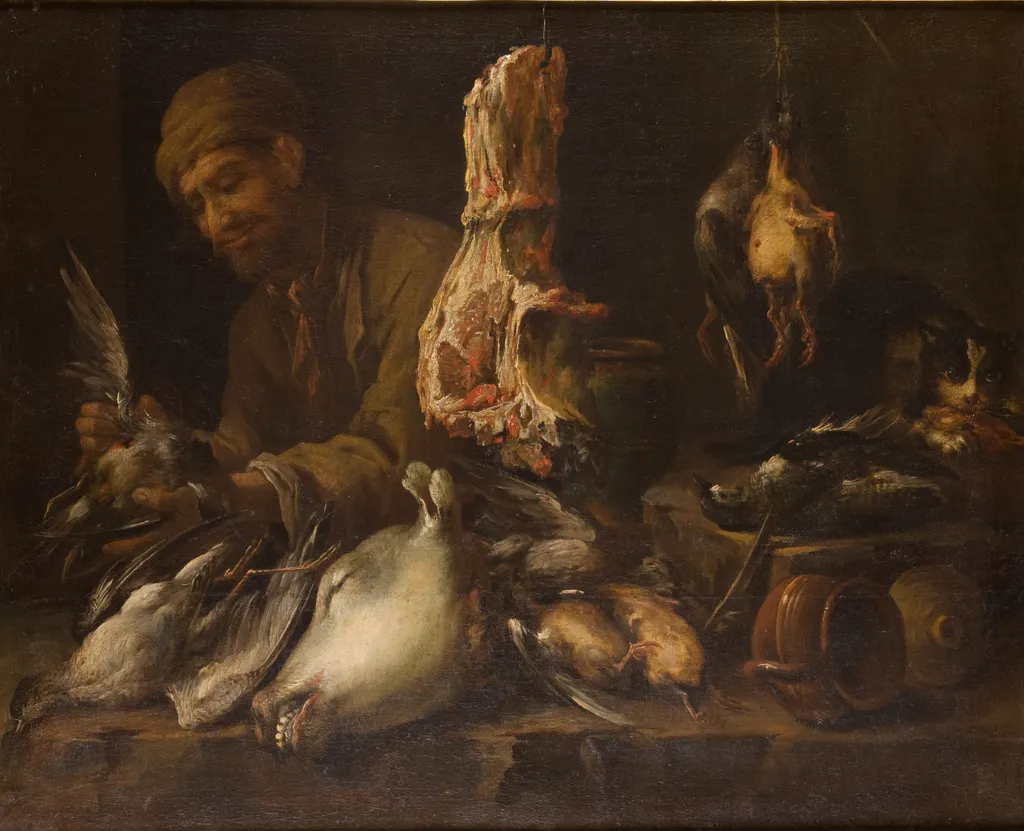 Cook in a Pantry, by Giacomo Legi, oil, 1630