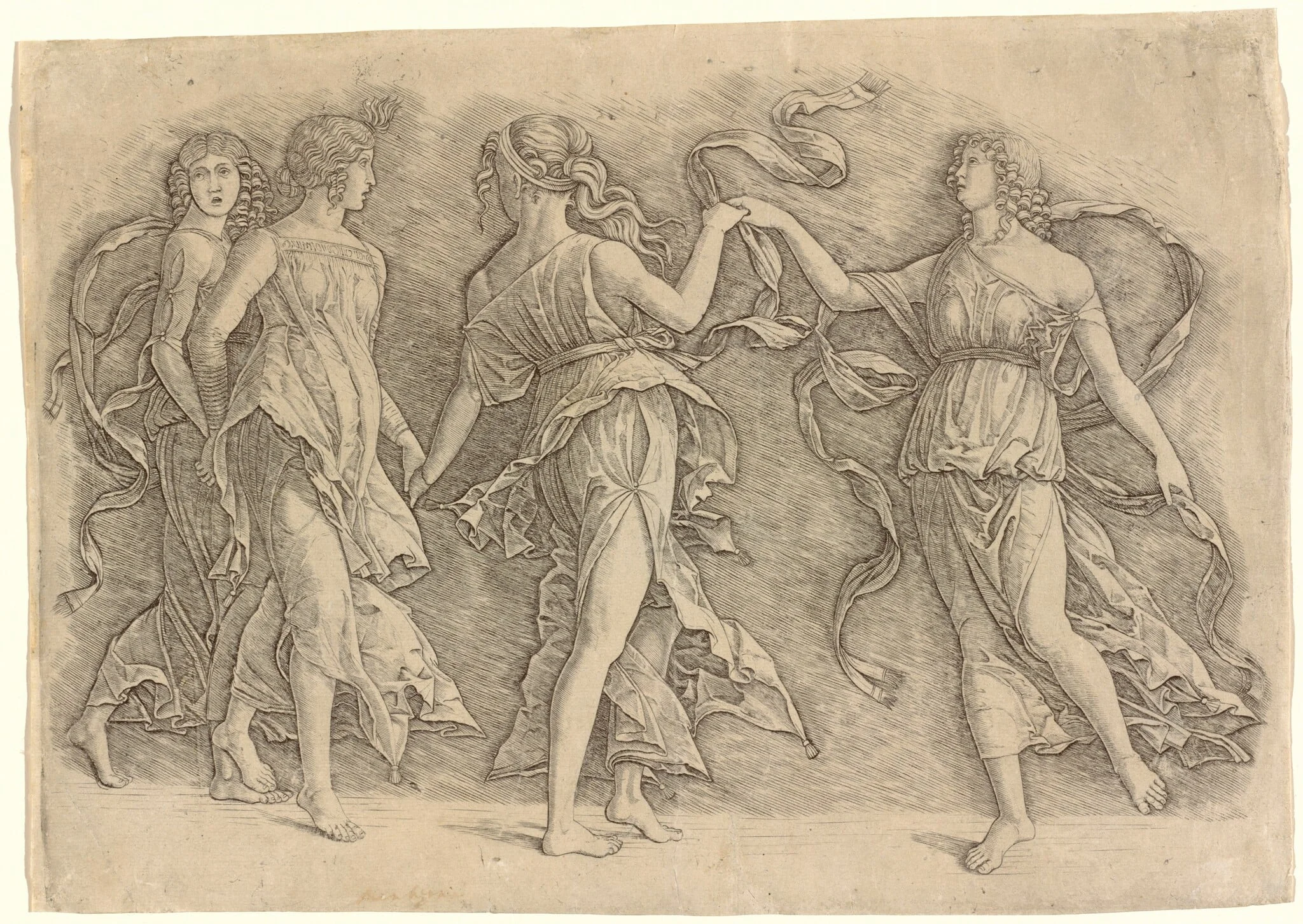 Four Dancing Muses, detail