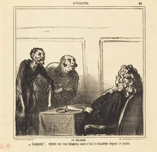 En Irlande, by Honoré Daumier, ink, 1844
