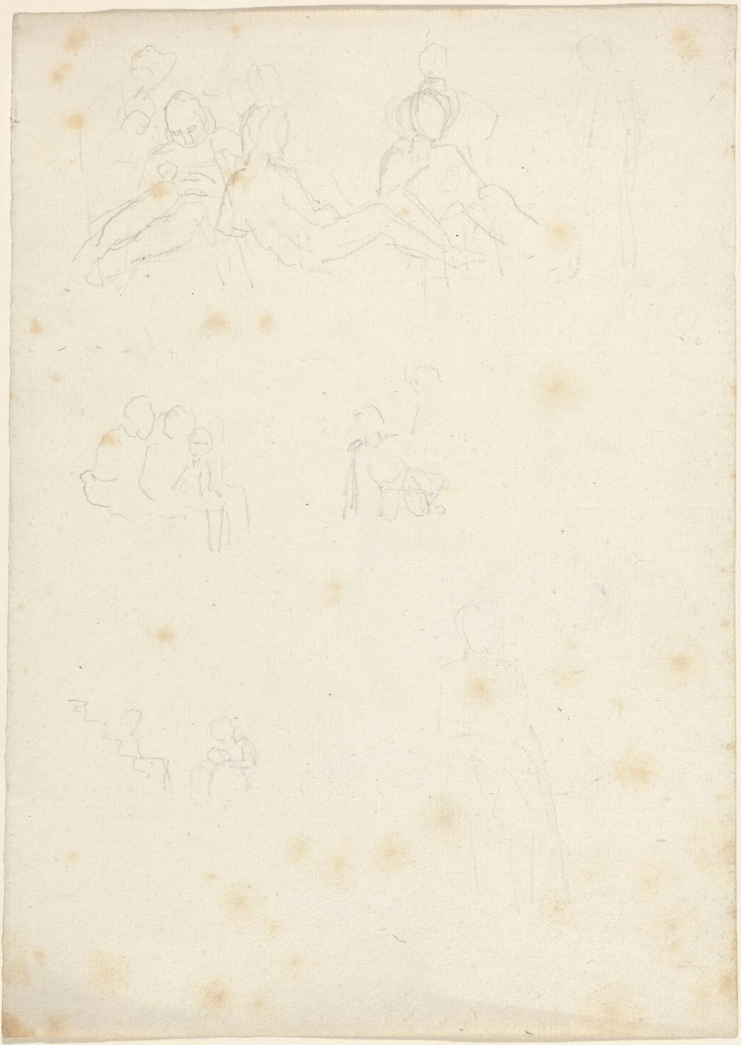 Studies of Seated and Reclining Figures, detail