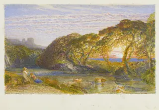 The Shadowy Stream, by Samuel Palmer, watercolor, 1880