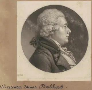 Alexander James Dallas, by Charles B. J. Févret de Saint-Mémin, ink, 1802