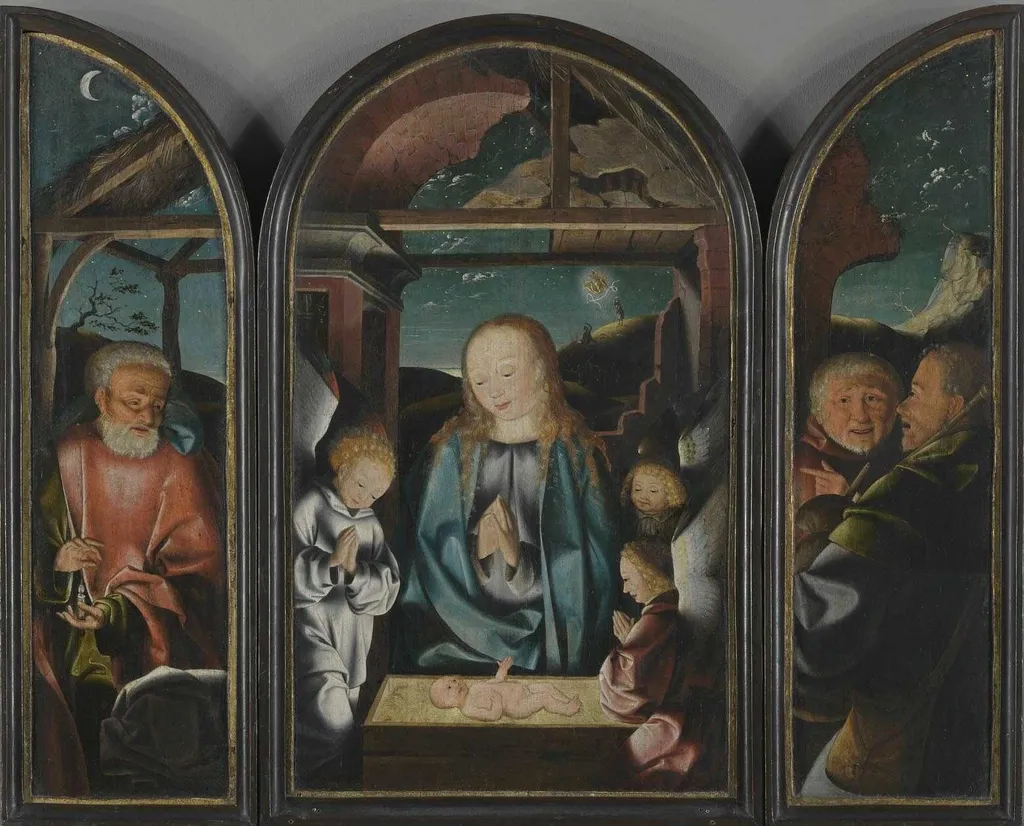 Triptychon mit Anbetung des Christkindes, by Jan Joest, unspecified, 1500