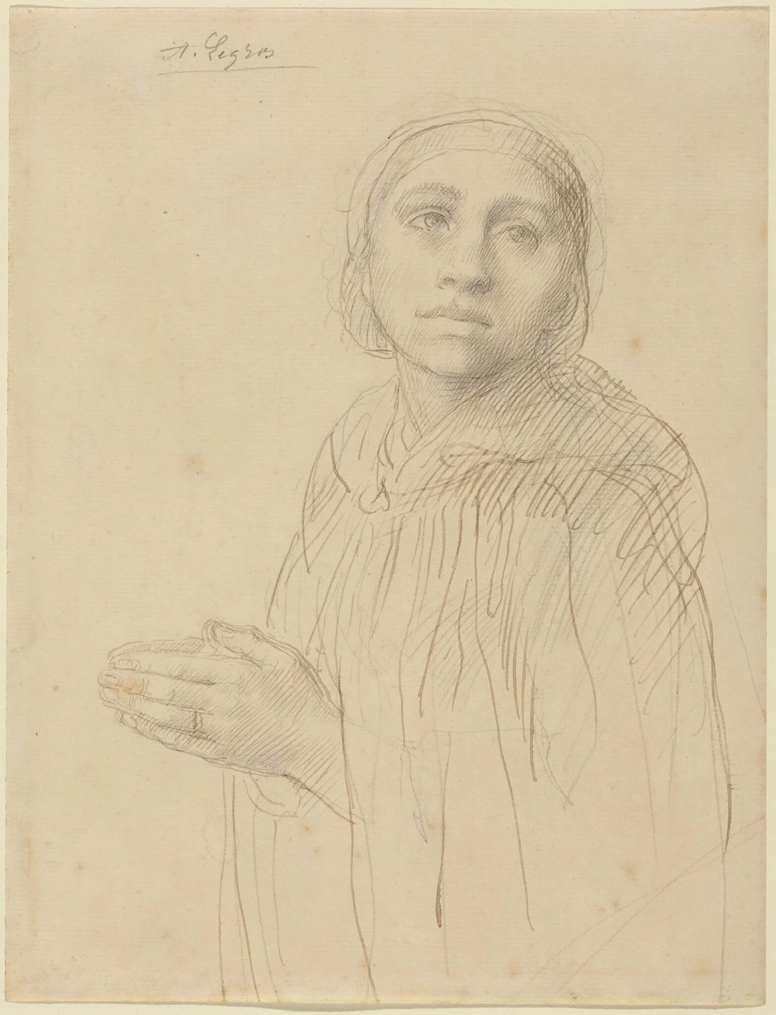 Study of Woman Praying, detail