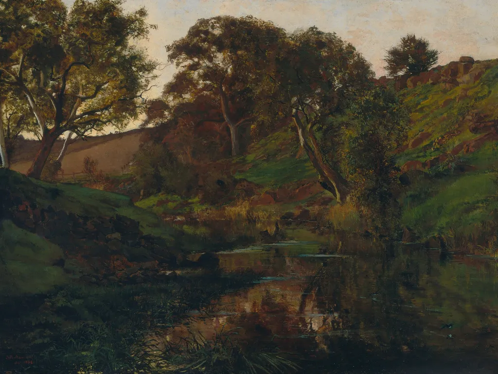 Evening, Merri Creek, by Julian Ashton, oil, 1892