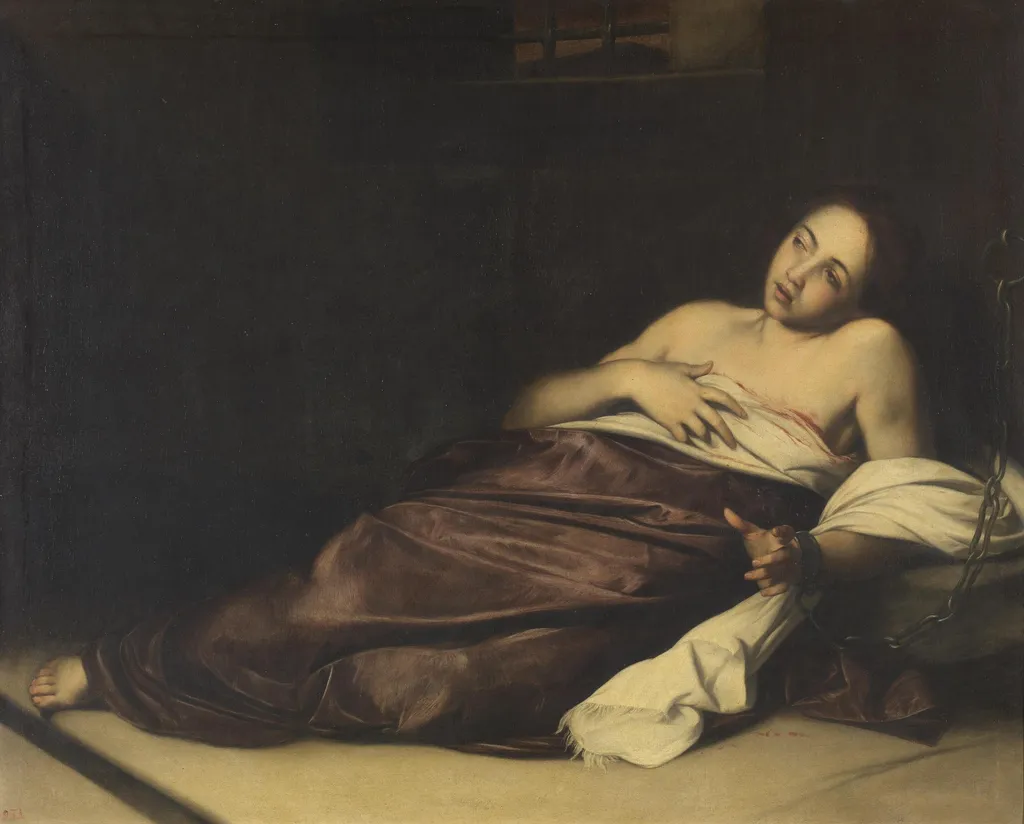 St Agatha in her cell, by Andrea Vaccaro, oil, 1601