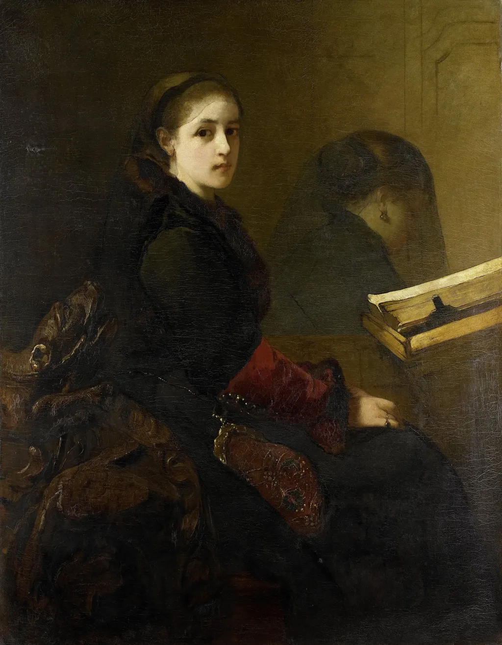 The Interrupted Prayer, by Christoffel Bisschop, oil, 1889