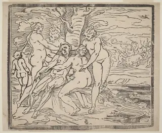 Death of Adonis, by Luca Cambiaso, ink, 1562
