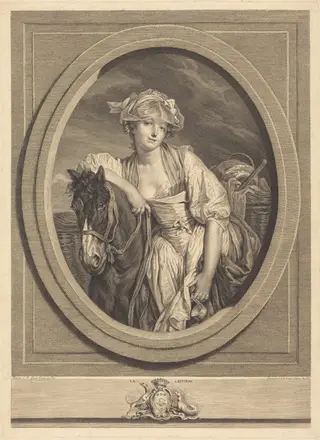 La laitiere, by Jean Charles Levasseur, ink, 1783