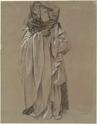 Study of Ezekiel for "Frieze of Prophets", by John Singer Sargent, charcoal, 1891