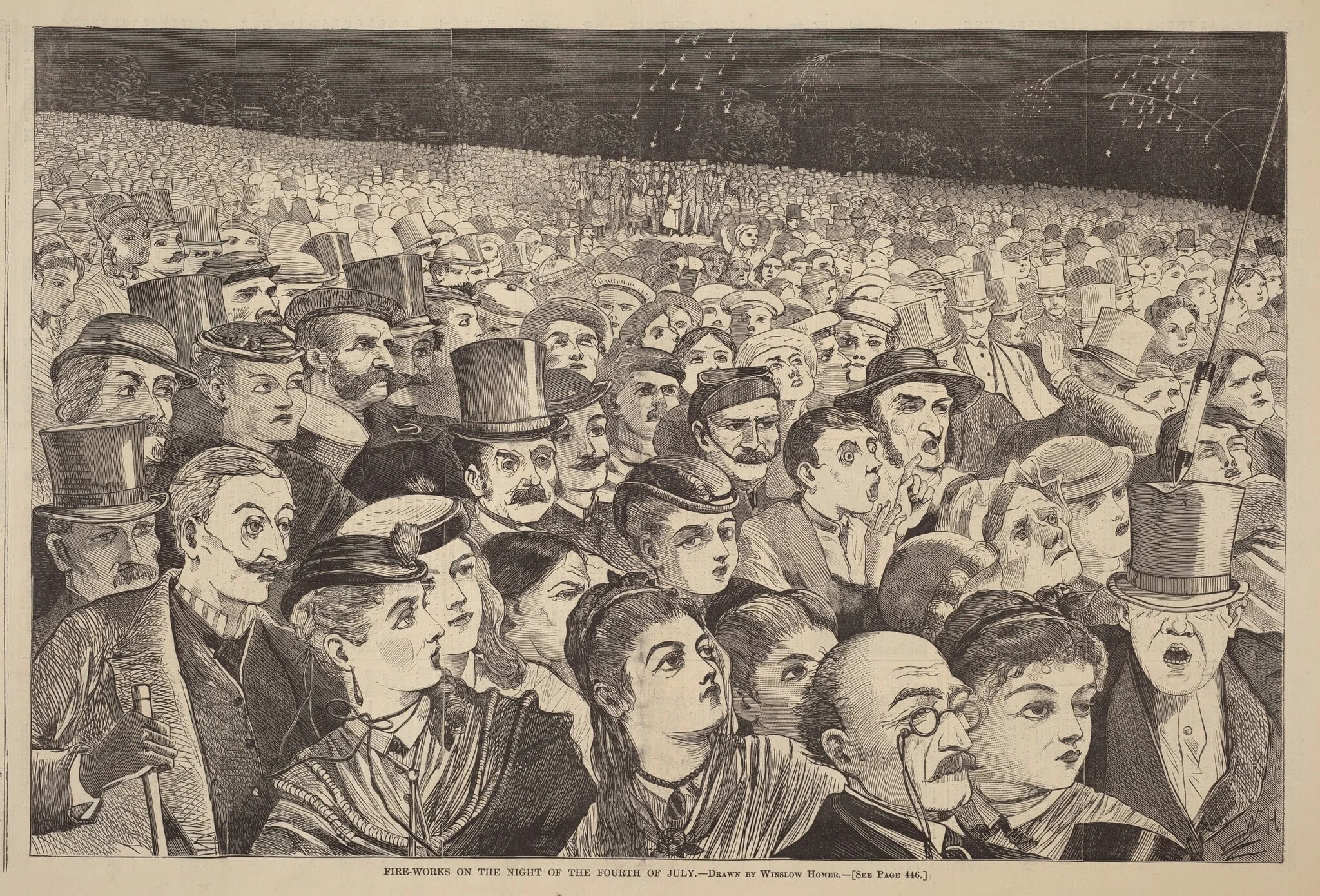 Fire-Works on the Night of the Fourth of July, detail