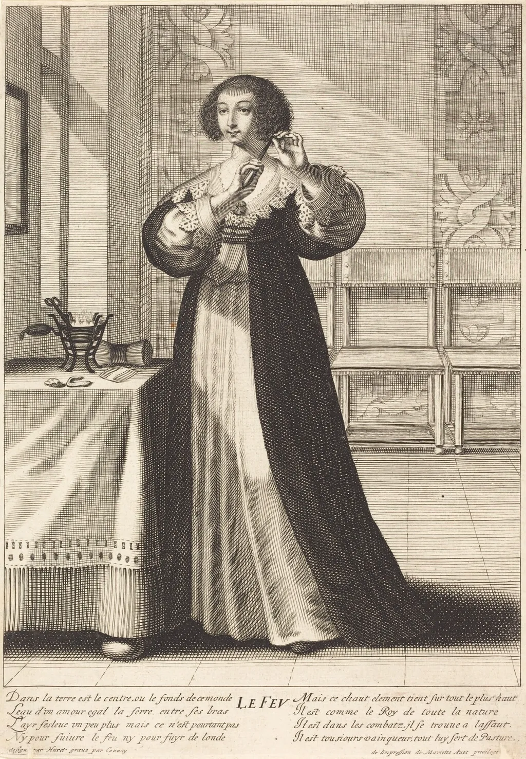 Le Feu (Fire), by Gilles Rousselet, ink, 1648