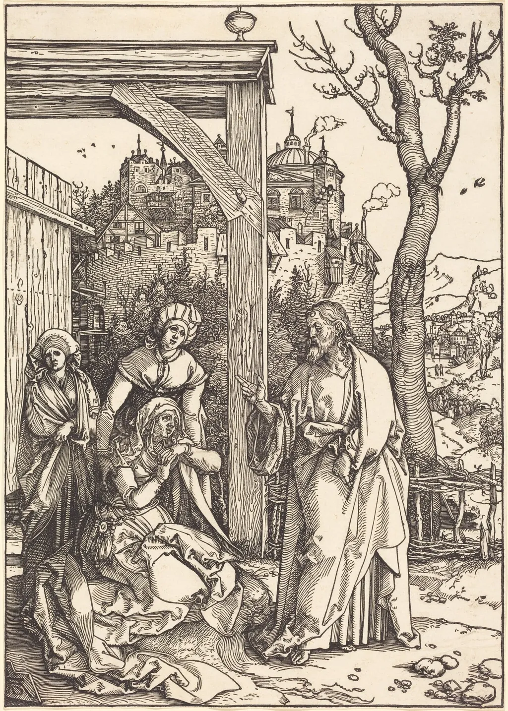 Christ Taking Leave from His Mother, by Albrecht Dürer, ink, 1504