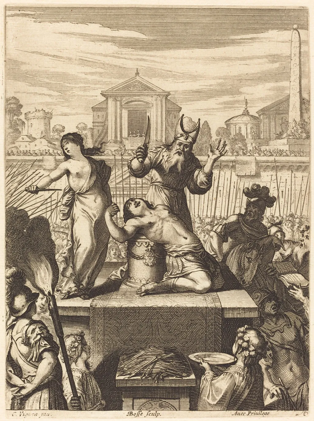 Illustration to Jean Desmarets' "L'Ariane", by Abraham Bosse, ink, 1639
