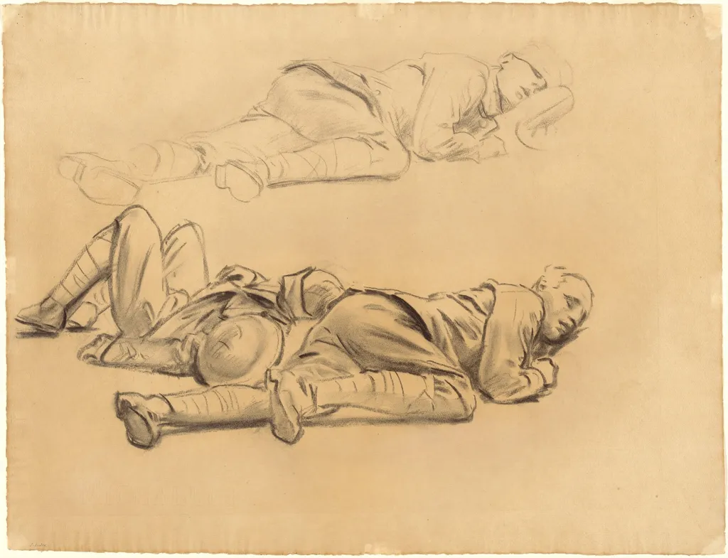 Studies for "Gassed", by John Singer Sargent, charcoal, 1918
