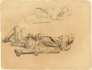 Studies for "Gassed", by John Singer Sargent, charcoal, 1918