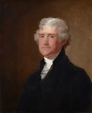 Thomas Jefferson, by Gilbert Stuart, oil, 1821