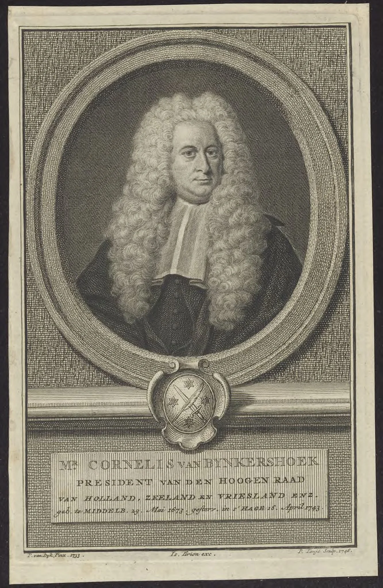 Portrait of Cornelis Bynkershoek, President of the Supreme Court of Holland, detail