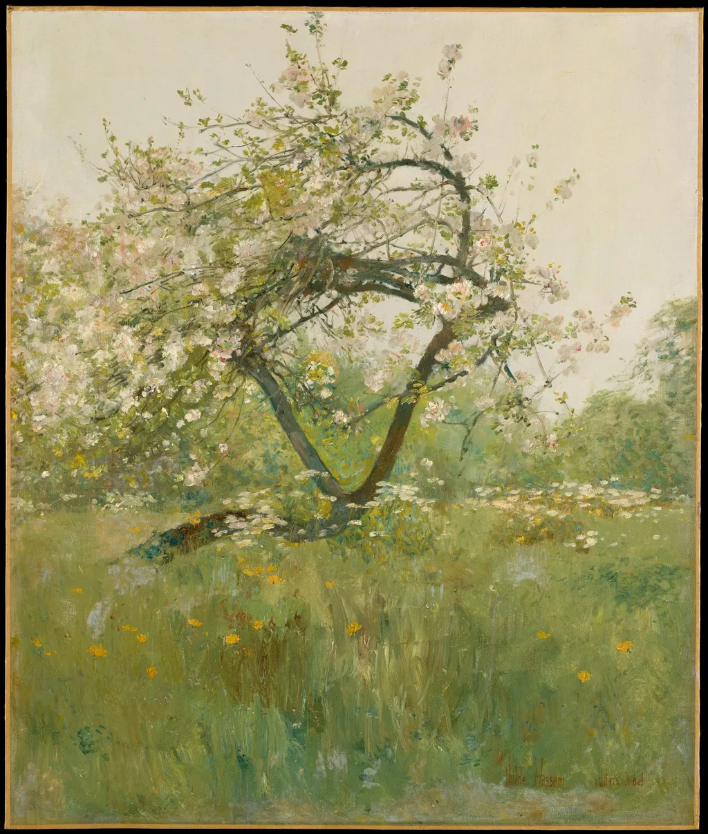 Peach Blossoms—Villiers-le-Bel, by Childe Hassam, oil, 1894