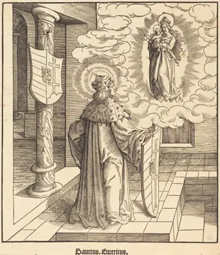 Saint Emericus, by Leonhard Beck, ink, 1517
