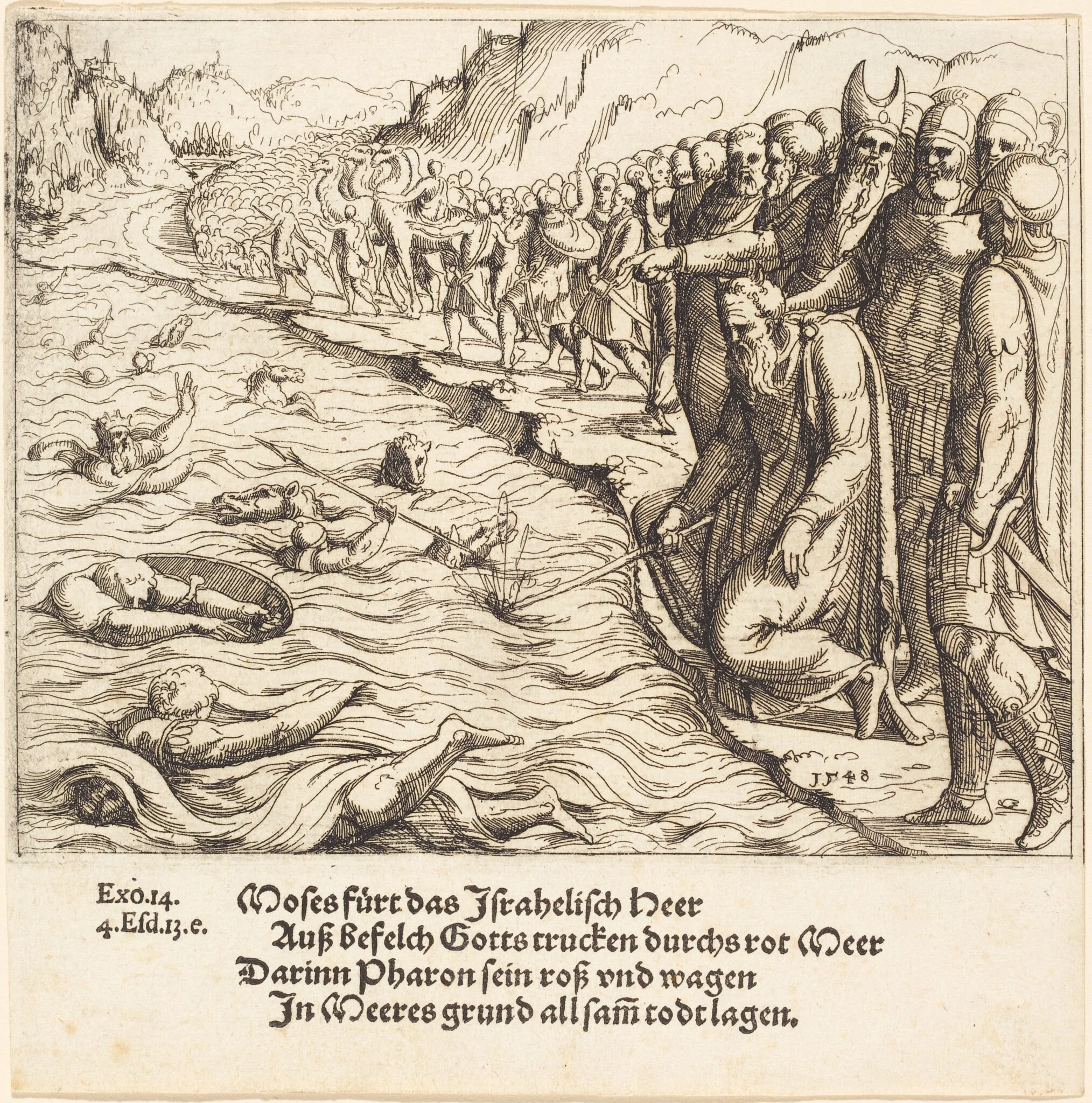 Moses Closing the Red Sea, detail