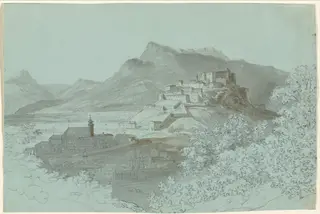 View of Salzburg, by Johann Georg von Dillis, ink, 1824
