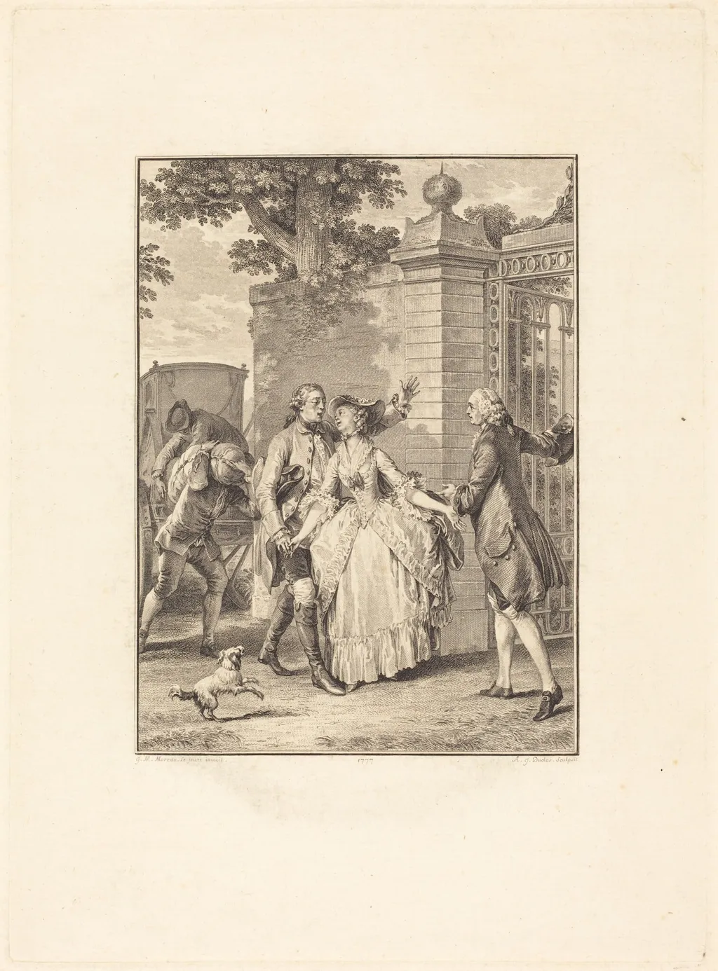 La confiance des belles âmes, by Antoine-Jean Duclos, ink, 1777