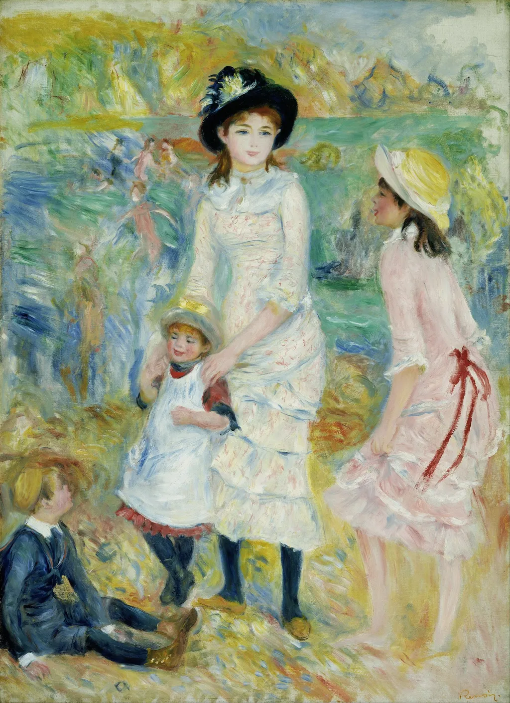 Children on the Seashore, Guernsey, by Auguste Renoir, oil, 1892
