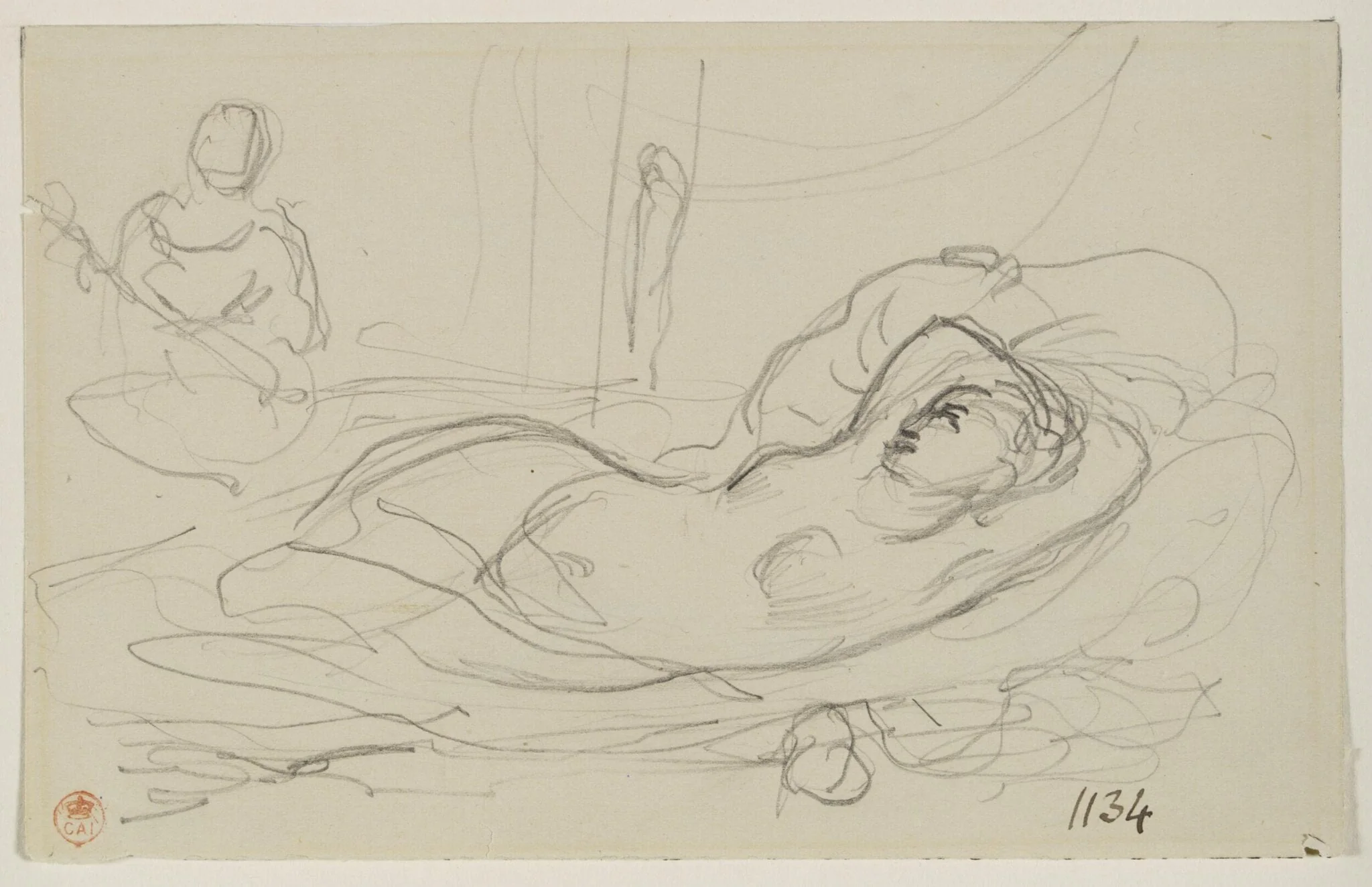 Study after Ingres' 'Odalisque à l'ésclave', detail