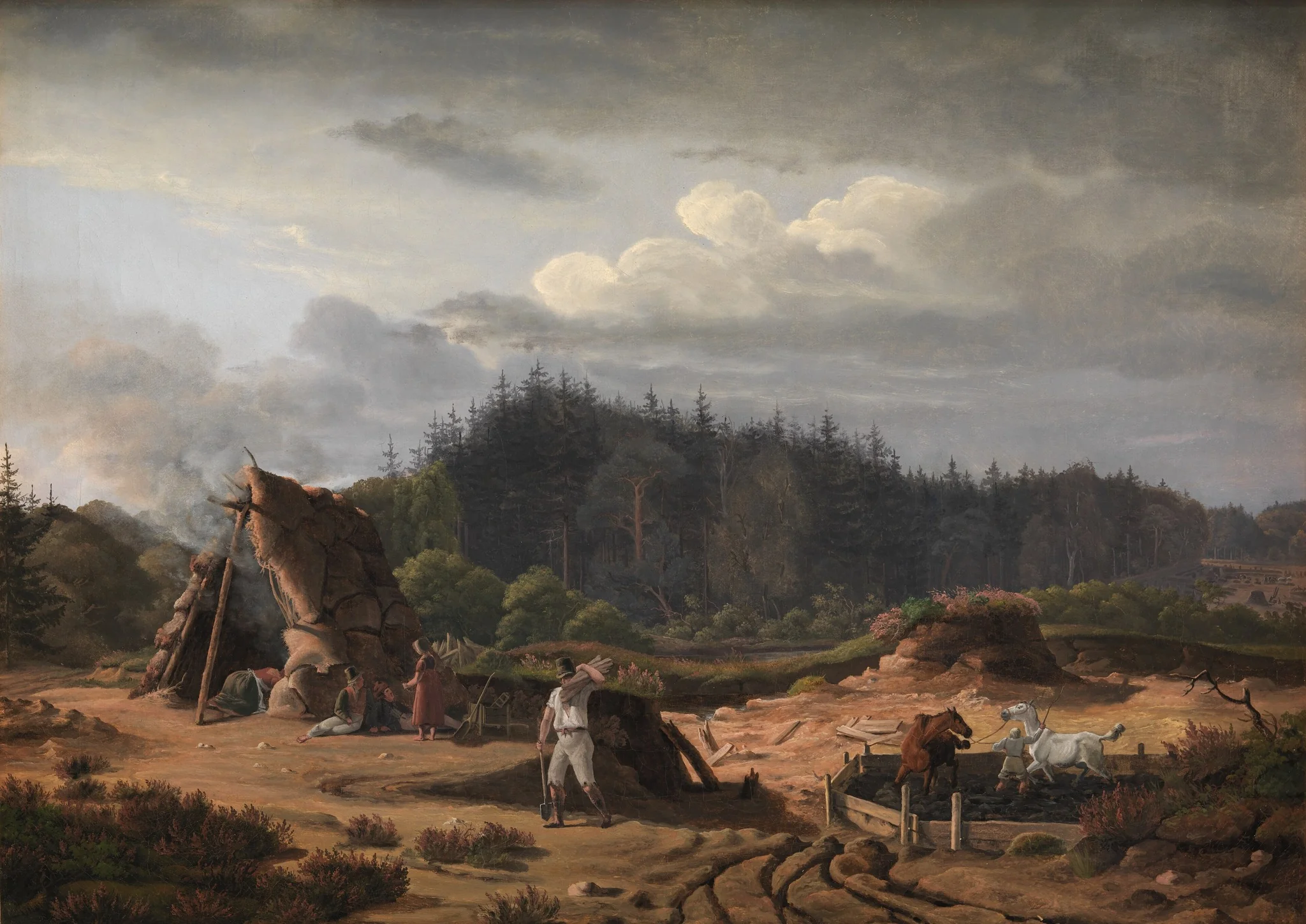 A Bog with Peat Cutters. Høsterkøb, North Zealand, detail