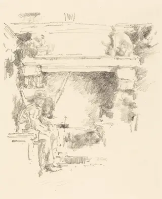 The Fireplace, by James McNeill Whistler, ink, 1893