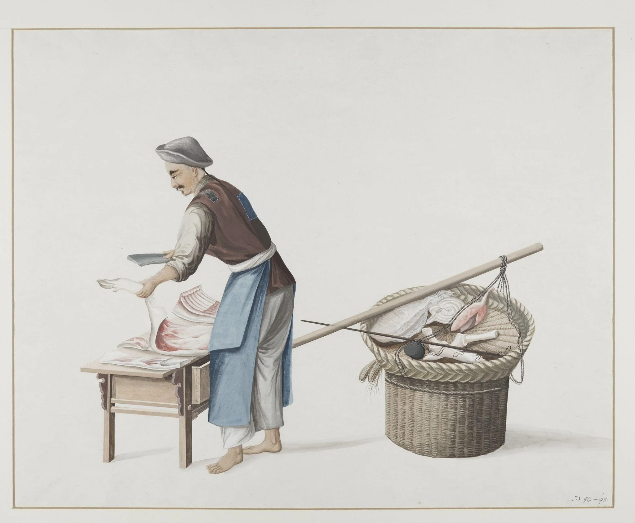 Man Selling Pork, detail