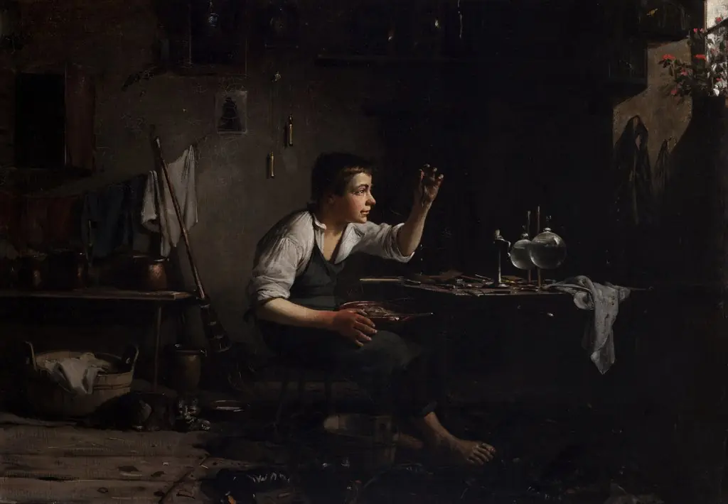 At the Shoemaker's, by Wacław Koniuszko, oil, 1892