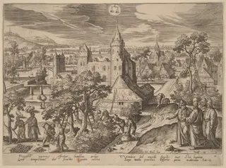 The Parable of the Barren Fig Tree, by Adriaen Collaert, ink, 1585