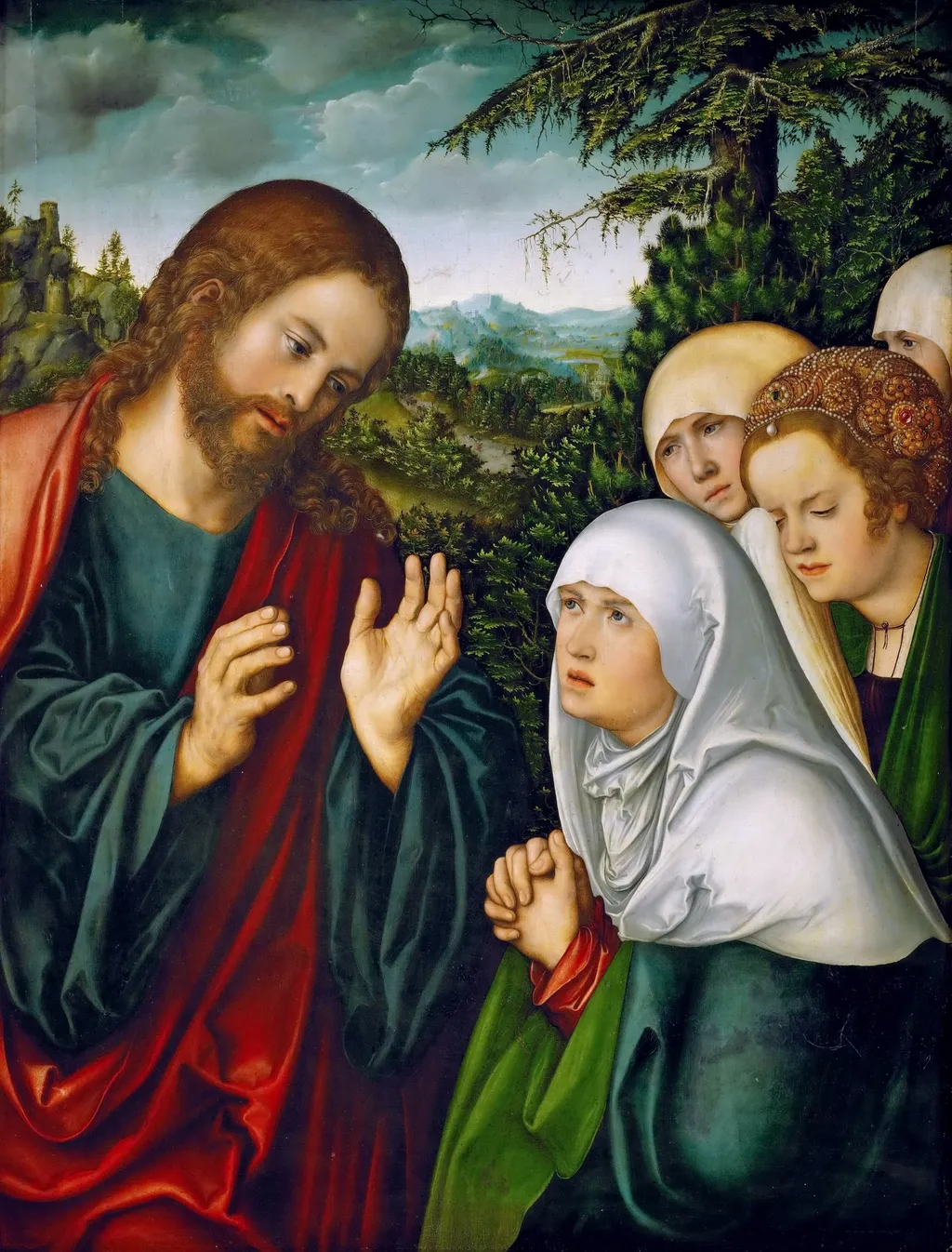 Christ Taking Leave of his Mother, by Lucas Cranach the Elder, oil, 1520