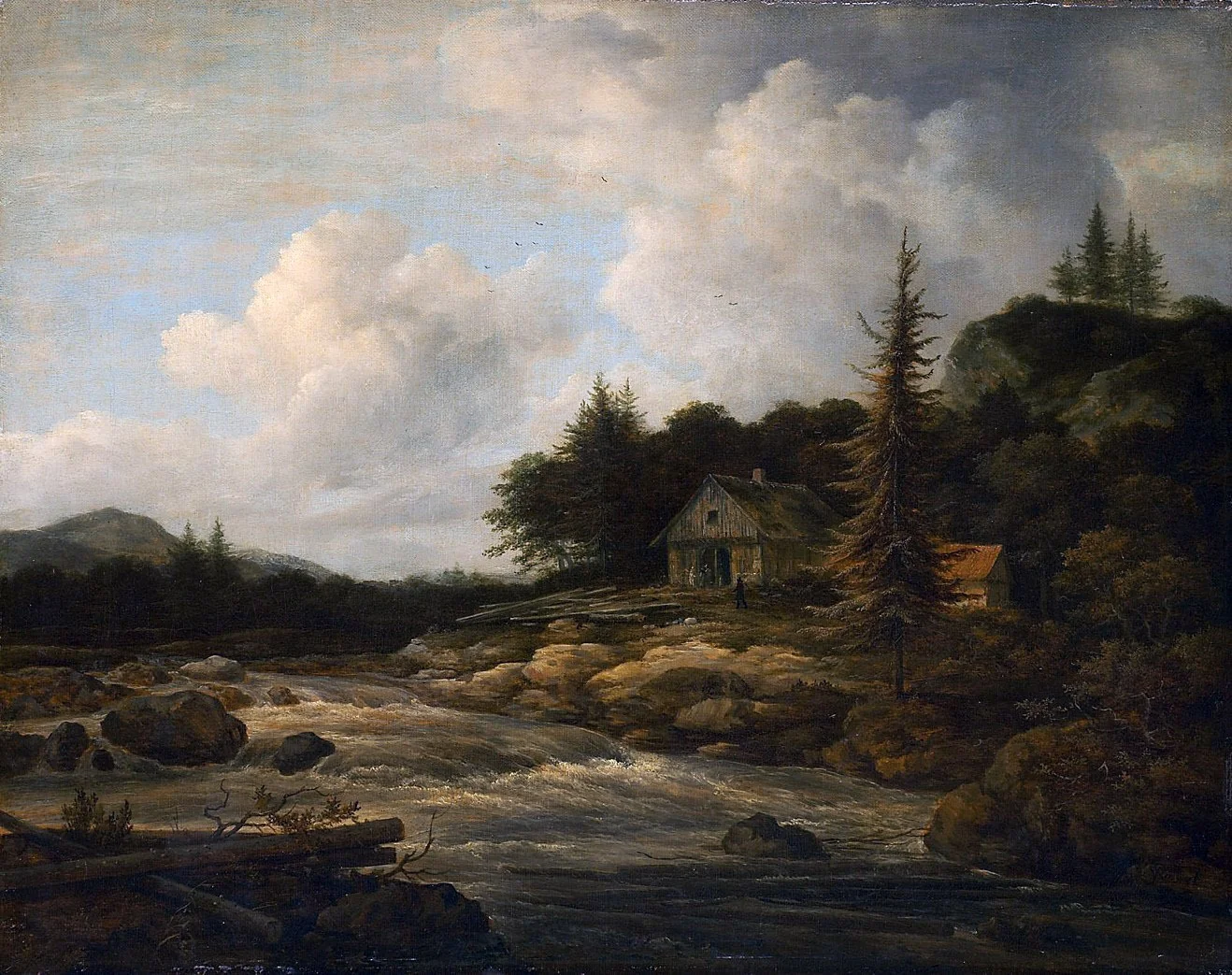 Landscape with Mountain Stream, detail