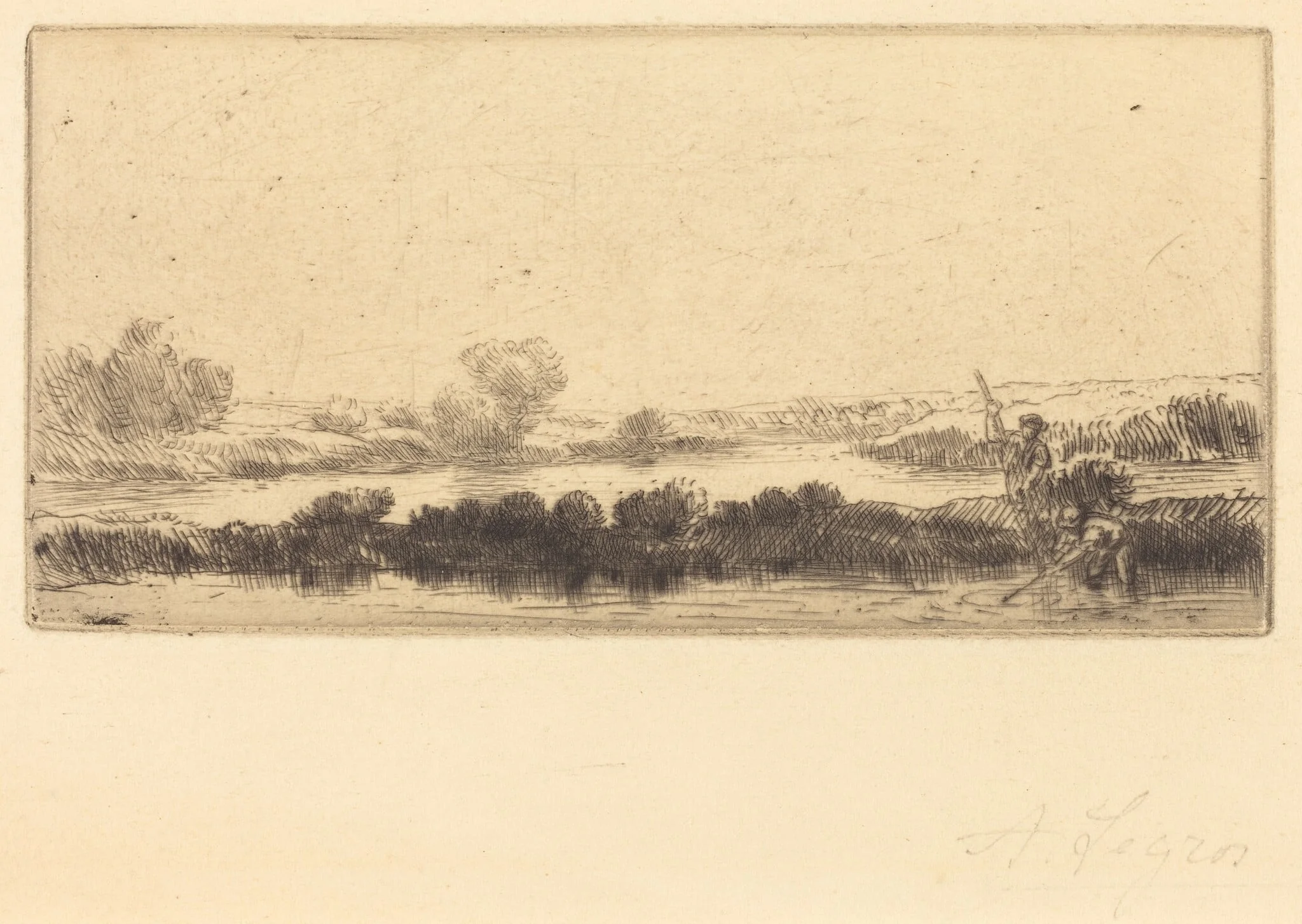 Landscape with Peat-bog; In the Marsh (Paysage des tourbieres; Dans les marais), detail