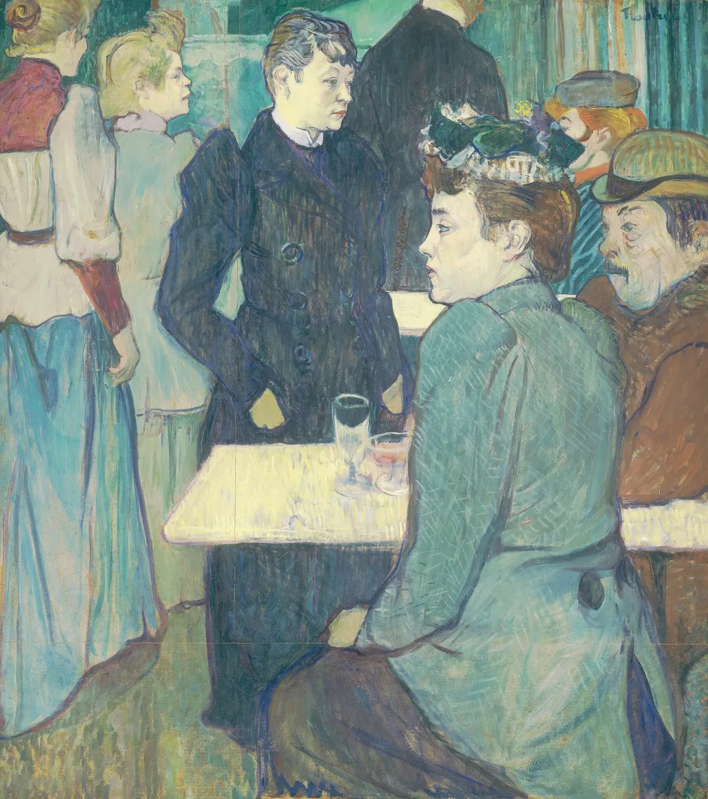 A Corner of the Moulin de la Galette, by Henri de Toulouse-Lautrec, oil, 1892
