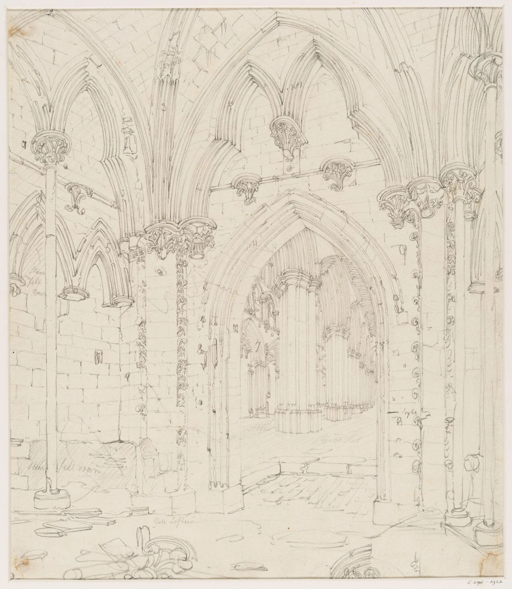 Interior of Walsingham Priory, Norfolk, detail