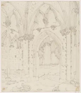 Interior of Walsingham Priory, Norfolk, by John Coney, 1818