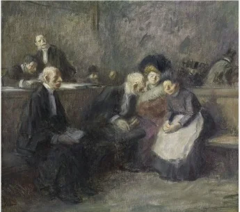 A Scene in the Law Courts, detail