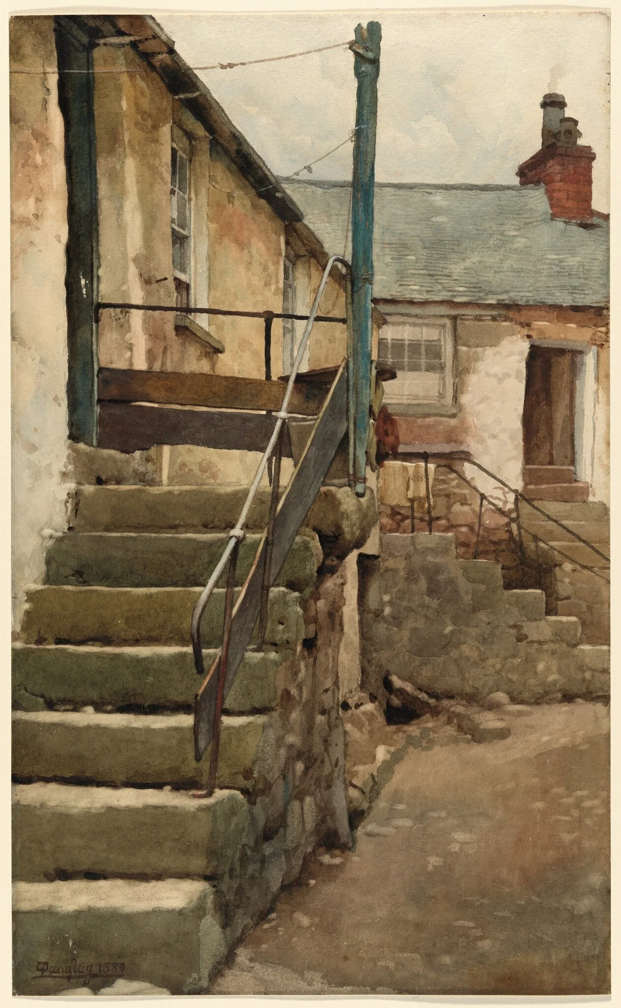 The Steps of a House at Mousehole, Cornwall, detail
