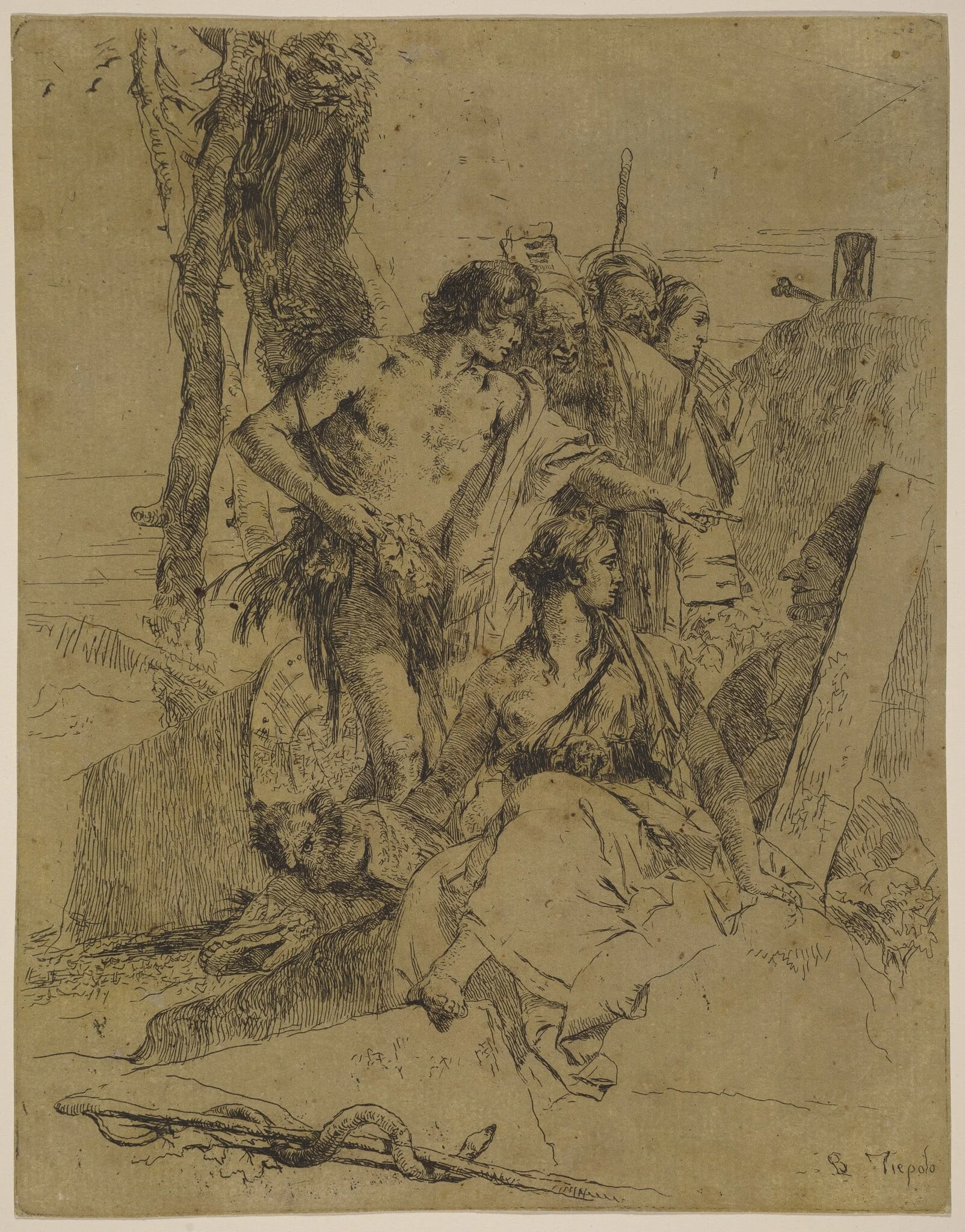 The Discovery of the Tomb of Punchinello, detail