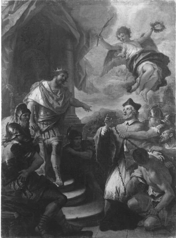 Johann Nepomuk vor König Wenzel, detail