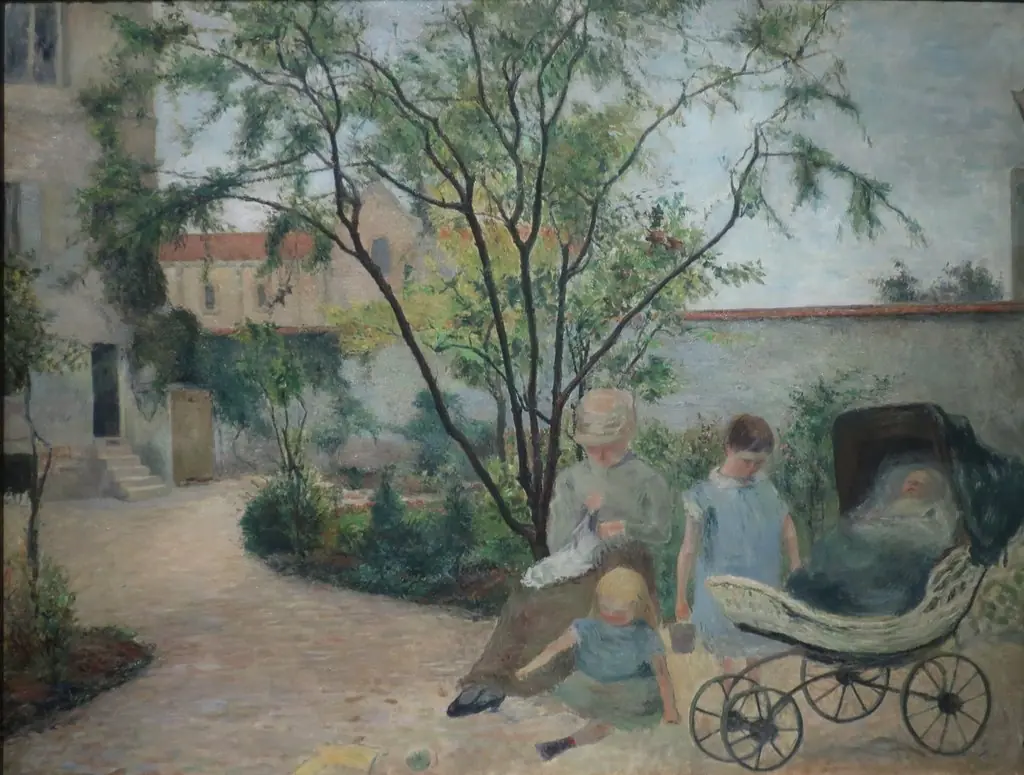 Figures in a Garden, by Paul Gauguin, oil, 1891