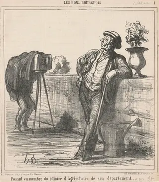 Posant en membre du comice d'agriculture ..., by Honoré Daumier, ink, 1865