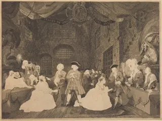 Beggar's Opera, Act III, by William Blake, ink, 1789