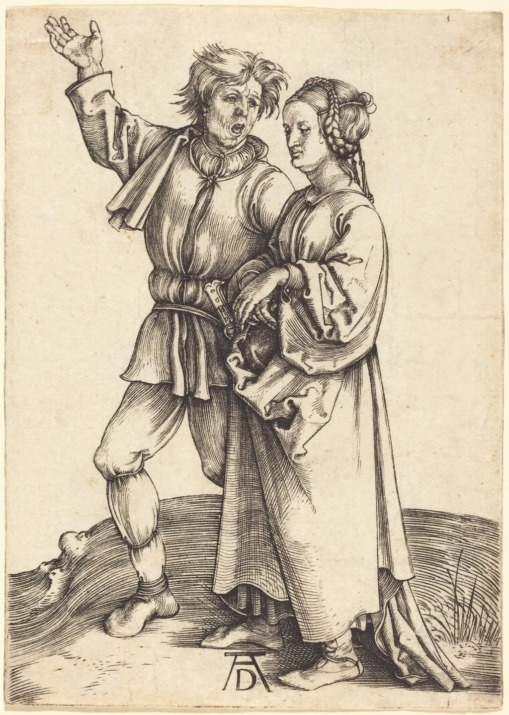 Peasant and His Wife, by Albrecht Dürer, ink, 1498