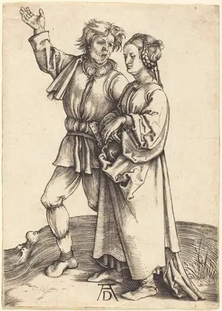 Peasant and His Wife, by Albrecht Dürer, ink, 1498